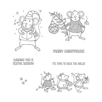Merry Mice Wood-Mount Stamp Set