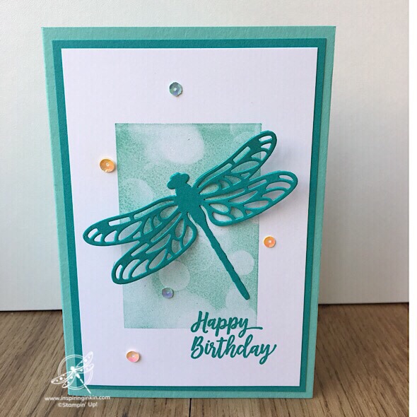 Dragonfly Dreams Bokeh Dots Card Amanda fowler Inspiring Inkin' Stampin' UP! UK