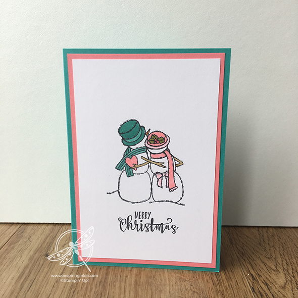 Spirited Snowmen Hug Christmas Card