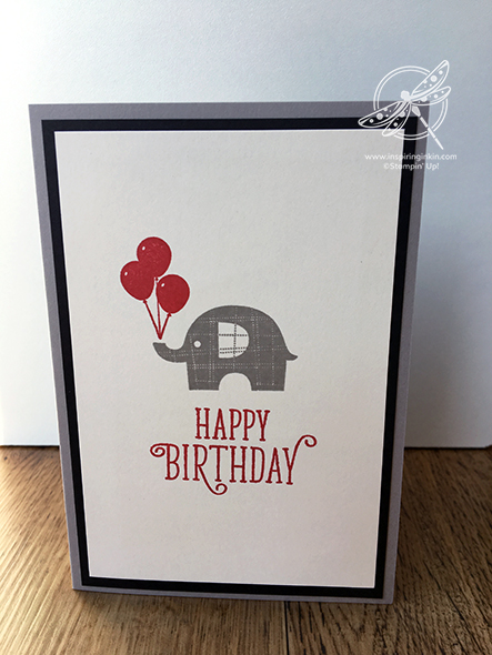 Little Elephant Birthday card Stampin' Up! Uk Amanda Fowler Inspiring Inkin'