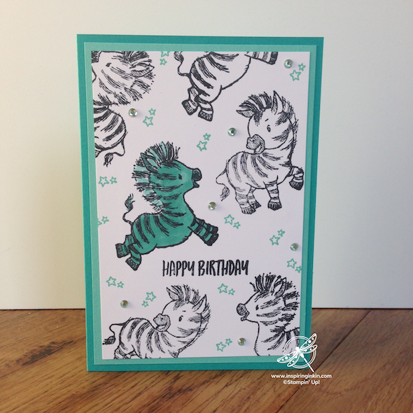 Zany Zebras Birthday card