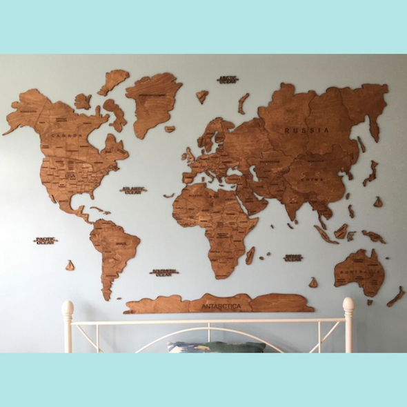 Wooden Wall Map