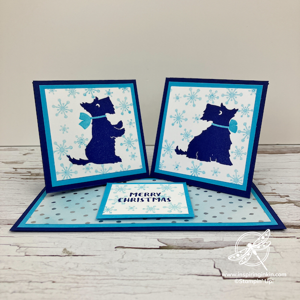 Scottie Dog Christmas Double Easel Fun Fold Card Video Join Stampin' Up! Ireland Stampin' Up! Belgium Stampin' Up! UK Amanda Fowler Inspiring Inkin' Online Card Making Classes