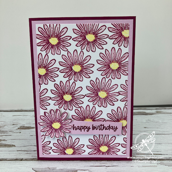 Cheerful Daisies Birthday card Amanda Fowler Inspiring Inkin' Stampin' Up! UK