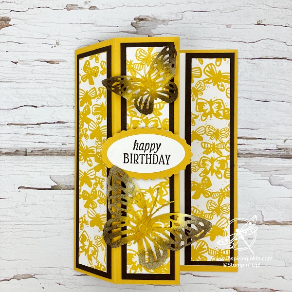 Butterfly Tower Fun Fold Card Amanda Fowler Inspiring Inkin Stampin'Up! UK